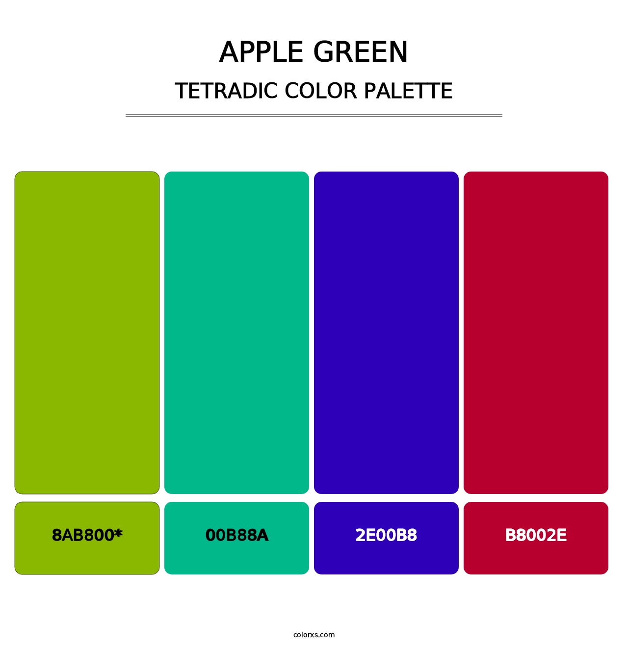 Apple Green - Tetradic Color Palette