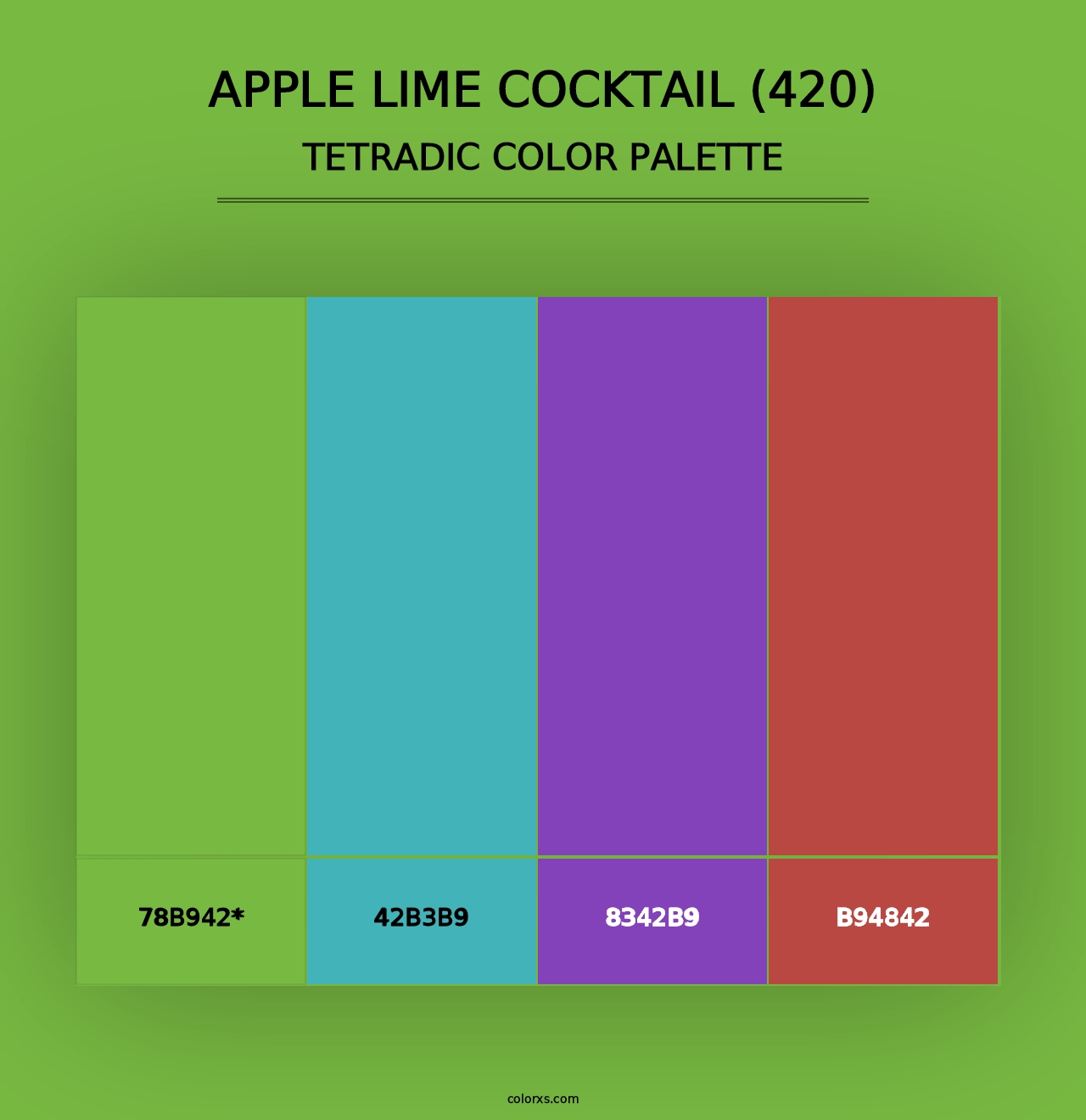 Apple Lime Cocktail (420) - Tetradic Color Palette