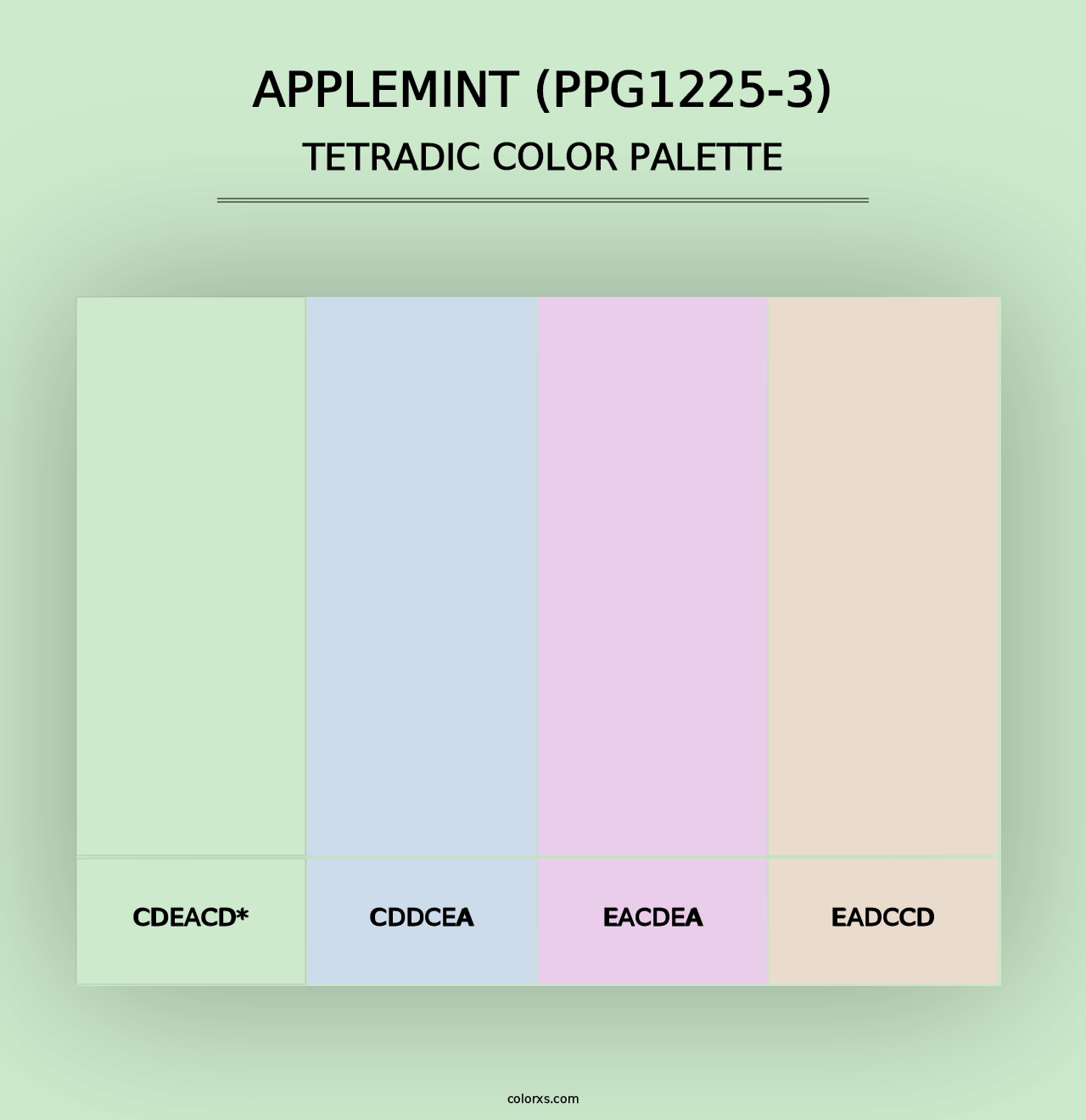 Applemint (PPG1225-3) - Tetradic Color Palette