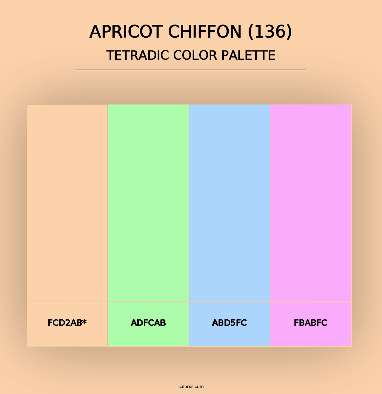 Apricot Chiffon (136) - Tetradic Color Palette