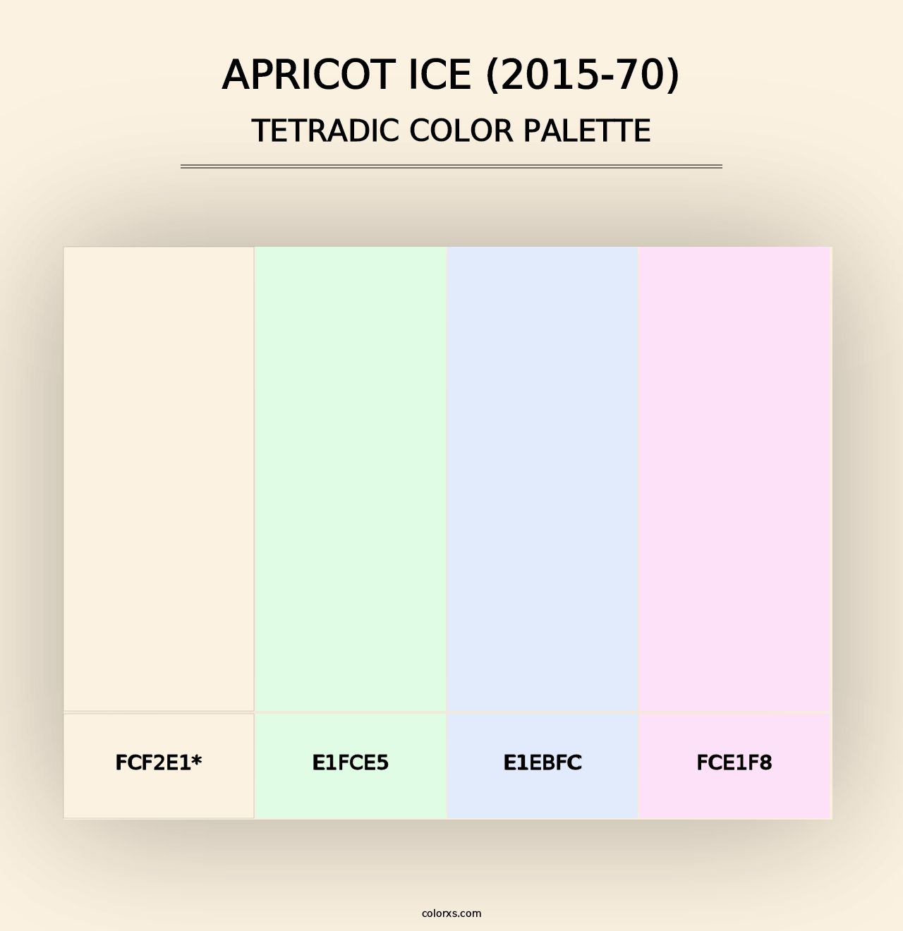 Apricot Ice (2015-70) - Tetradic Color Palette