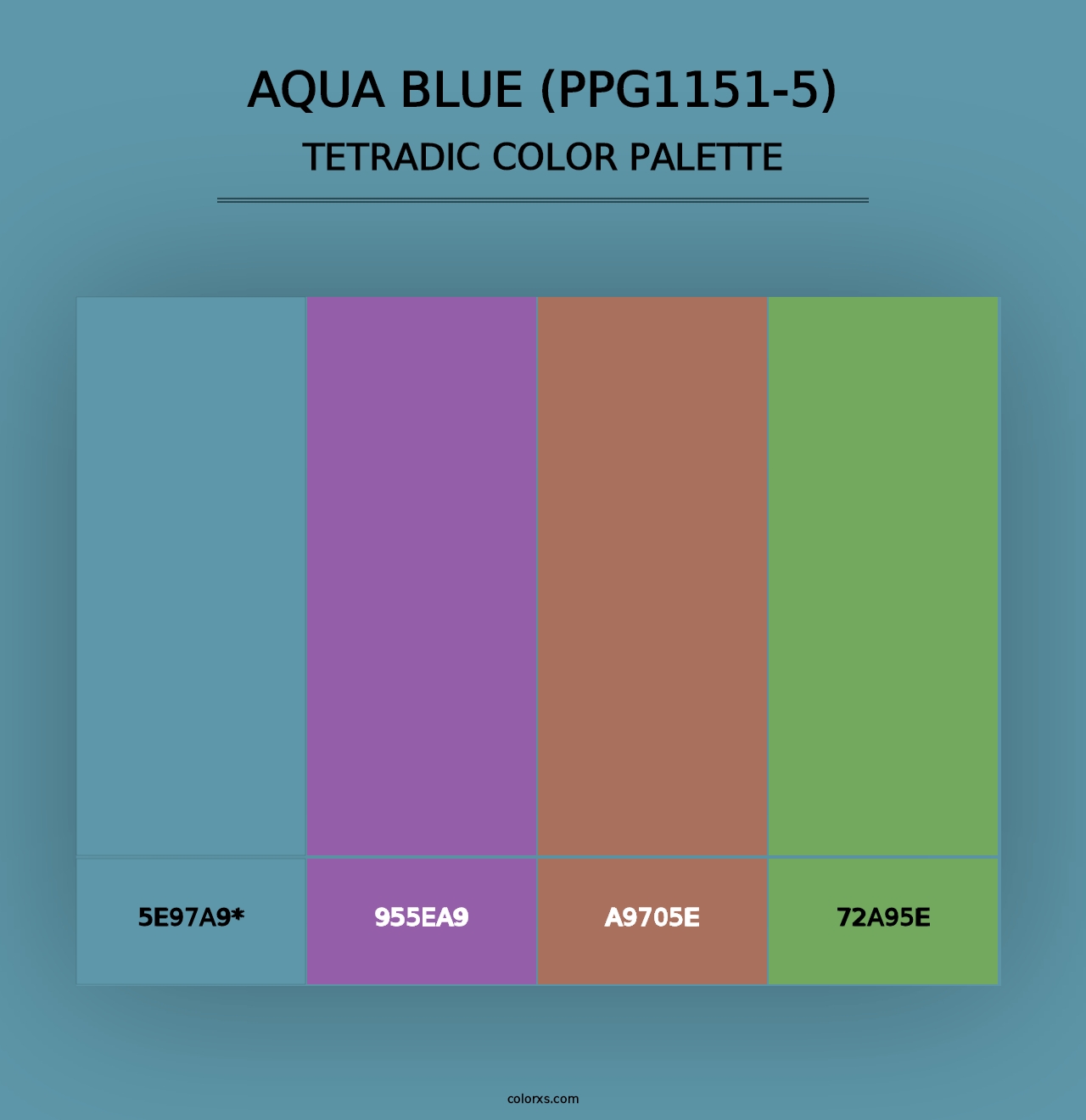 Aqua Blue (PPG1151-5) - Tetradic Color Palette