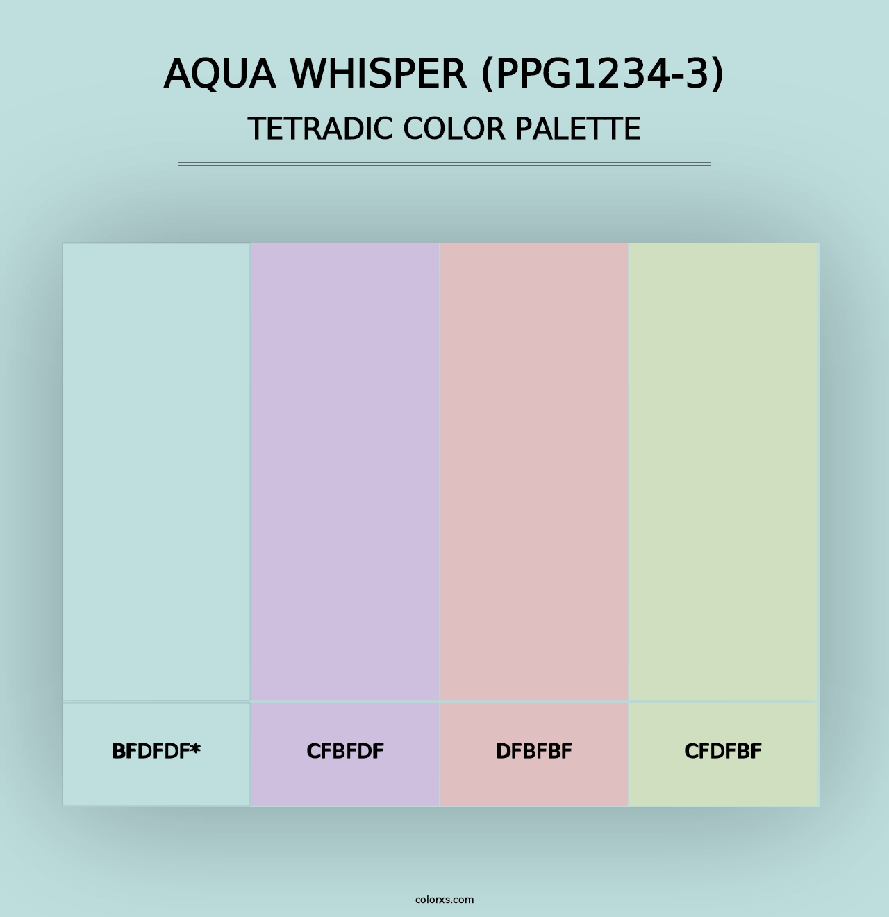 Aqua Whisper (PPG1234-3) - Tetradic Color Palette