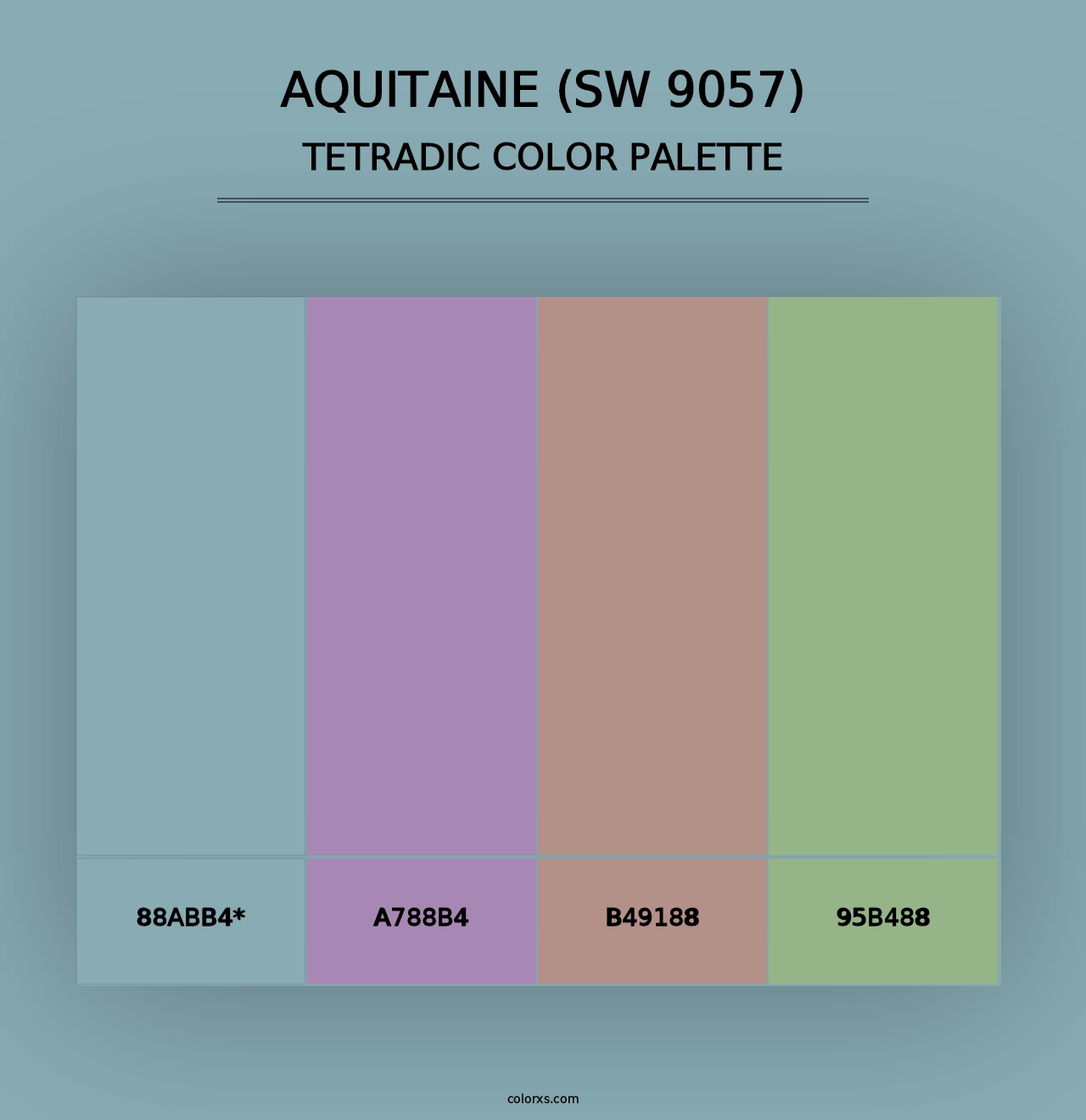 Aquitaine (SW 9057) - Tetradic Color Palette