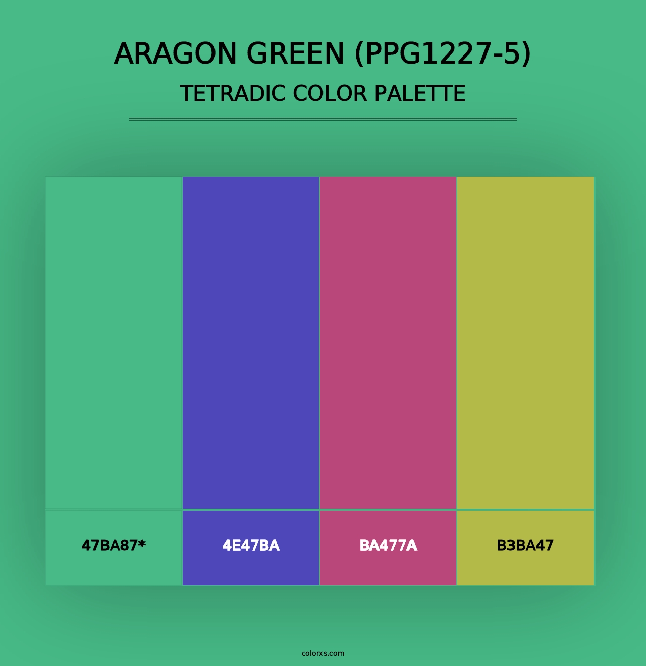 Aragon Green (PPG1227-5) - Tetradic Color Palette