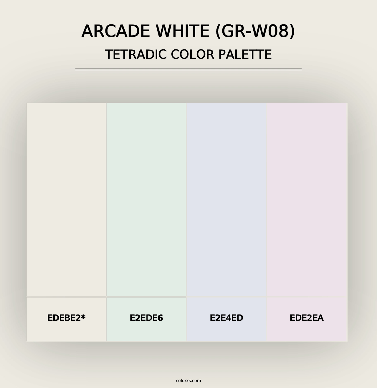 Arcade White (GR-W08) - Tetradic Color Palette