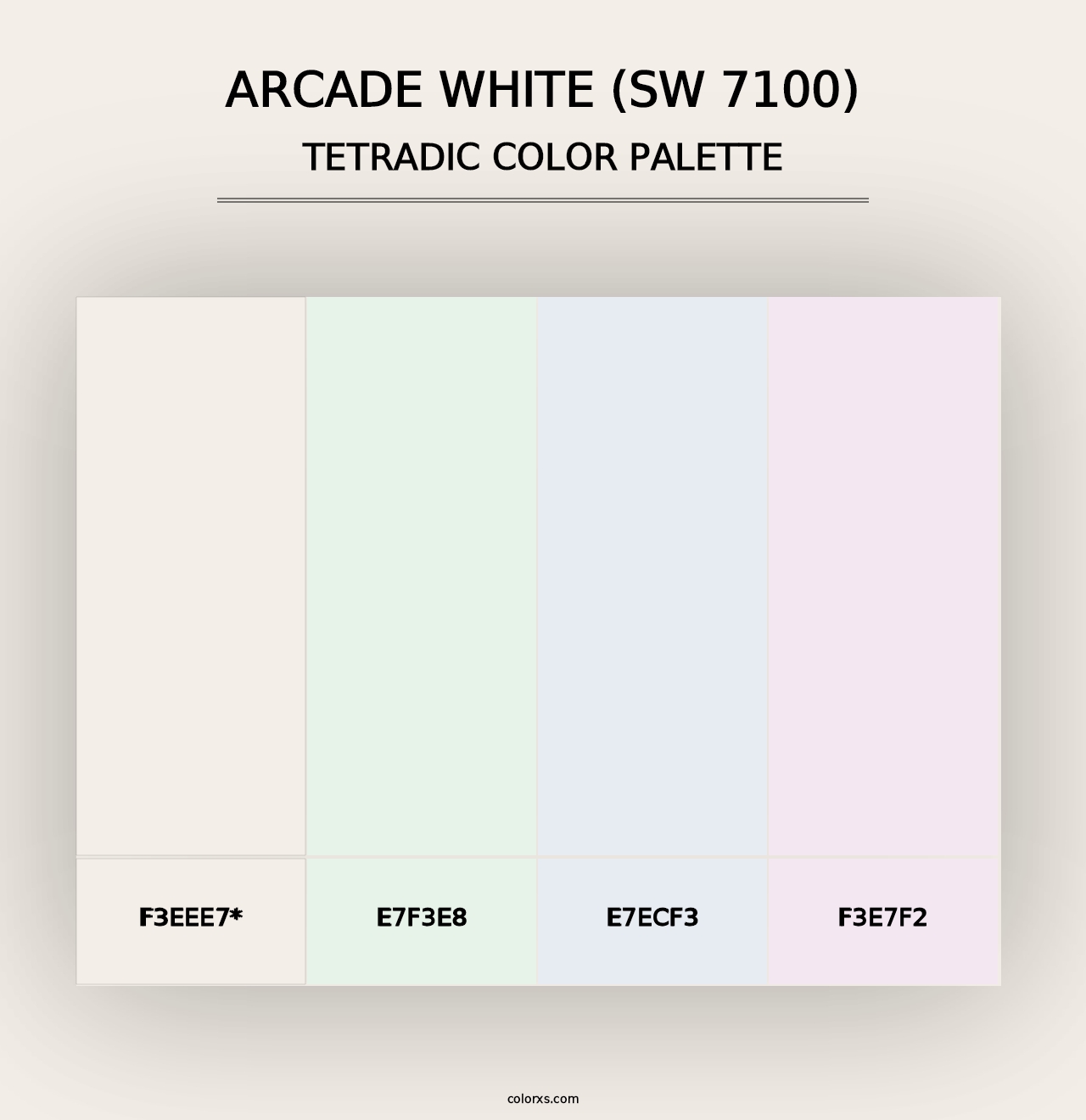 Arcade White (SW 7100) - Tetradic Color Palette