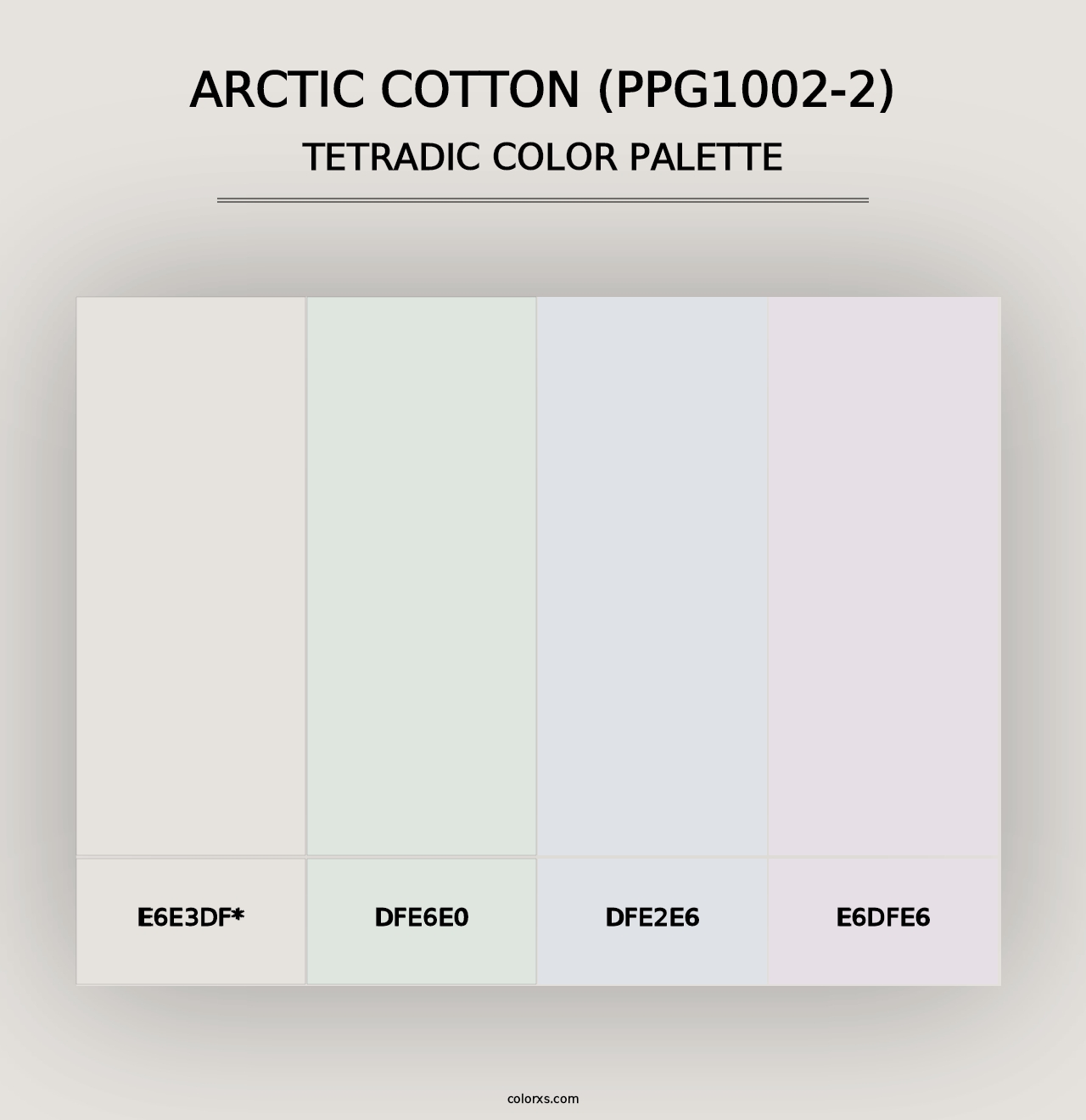 Arctic Cotton (PPG1002-2) - Tetradic Color Palette