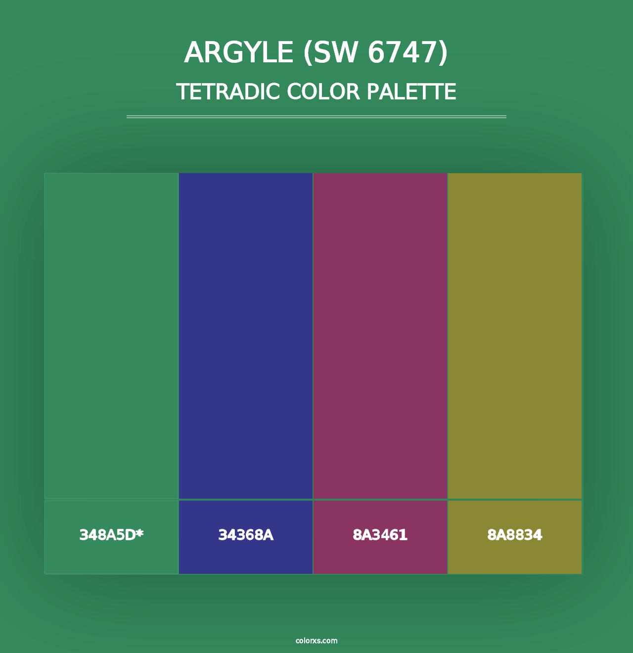 Argyle (SW 6747) - Tetradic Color Palette