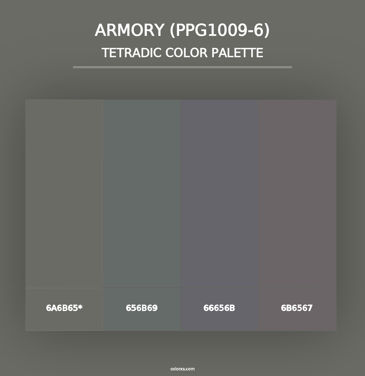 Armory (PPG1009-6) - Tetradic Color Palette