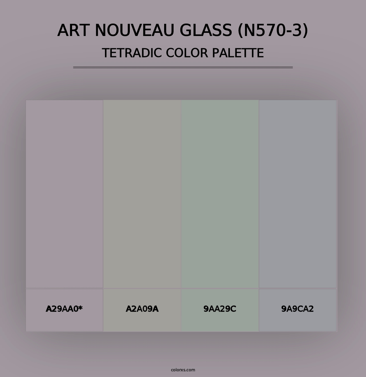 Art Nouveau Glass (N570-3) - Tetradic Color Palette