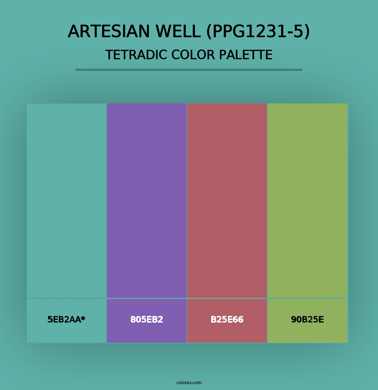 Artesian Well (PPG1231-5) - Tetradic Color Palette