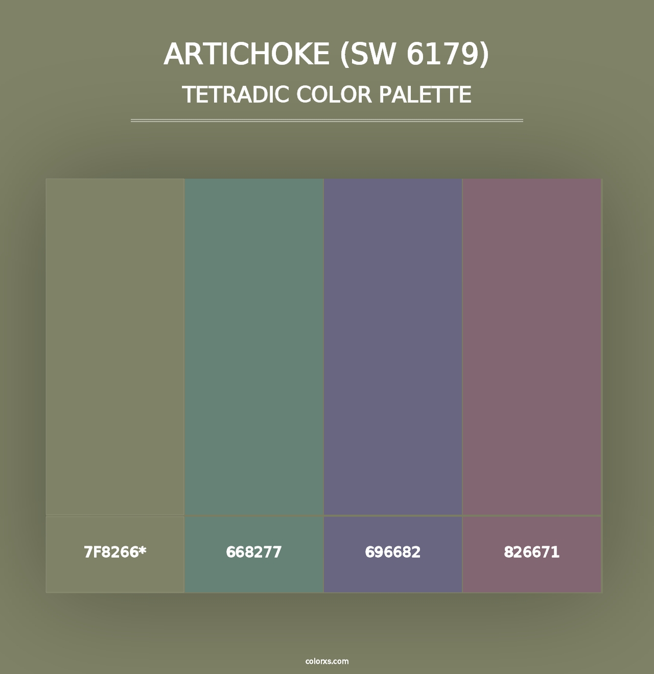 Artichoke (SW 6179) - Tetradic Color Palette