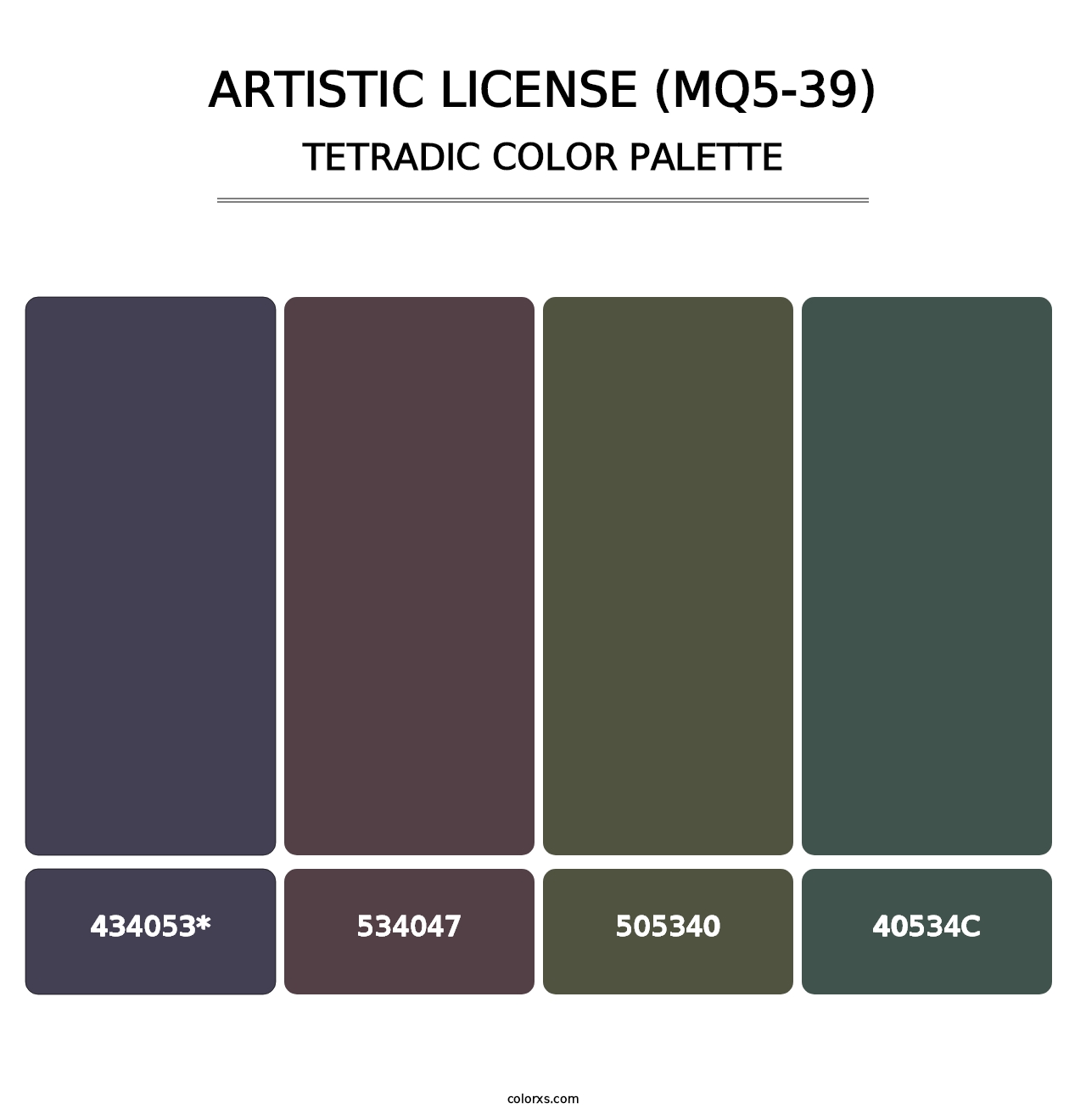 Artistic License (MQ5-39) - Tetradic Color Palette