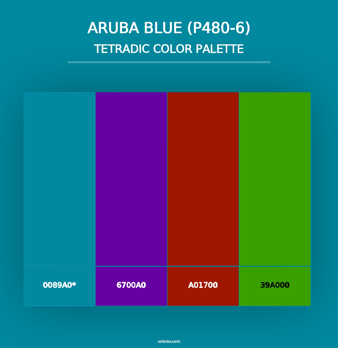 Aruba Blue (P480-6) - Tetradic Color Palette