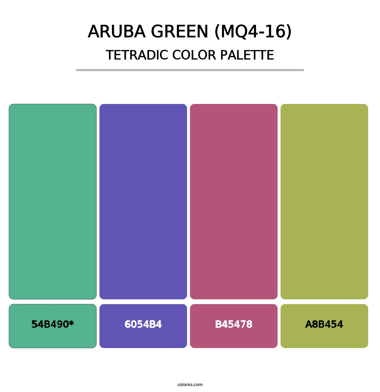 Aruba Green (MQ4-16) - Tetradic Color Palette