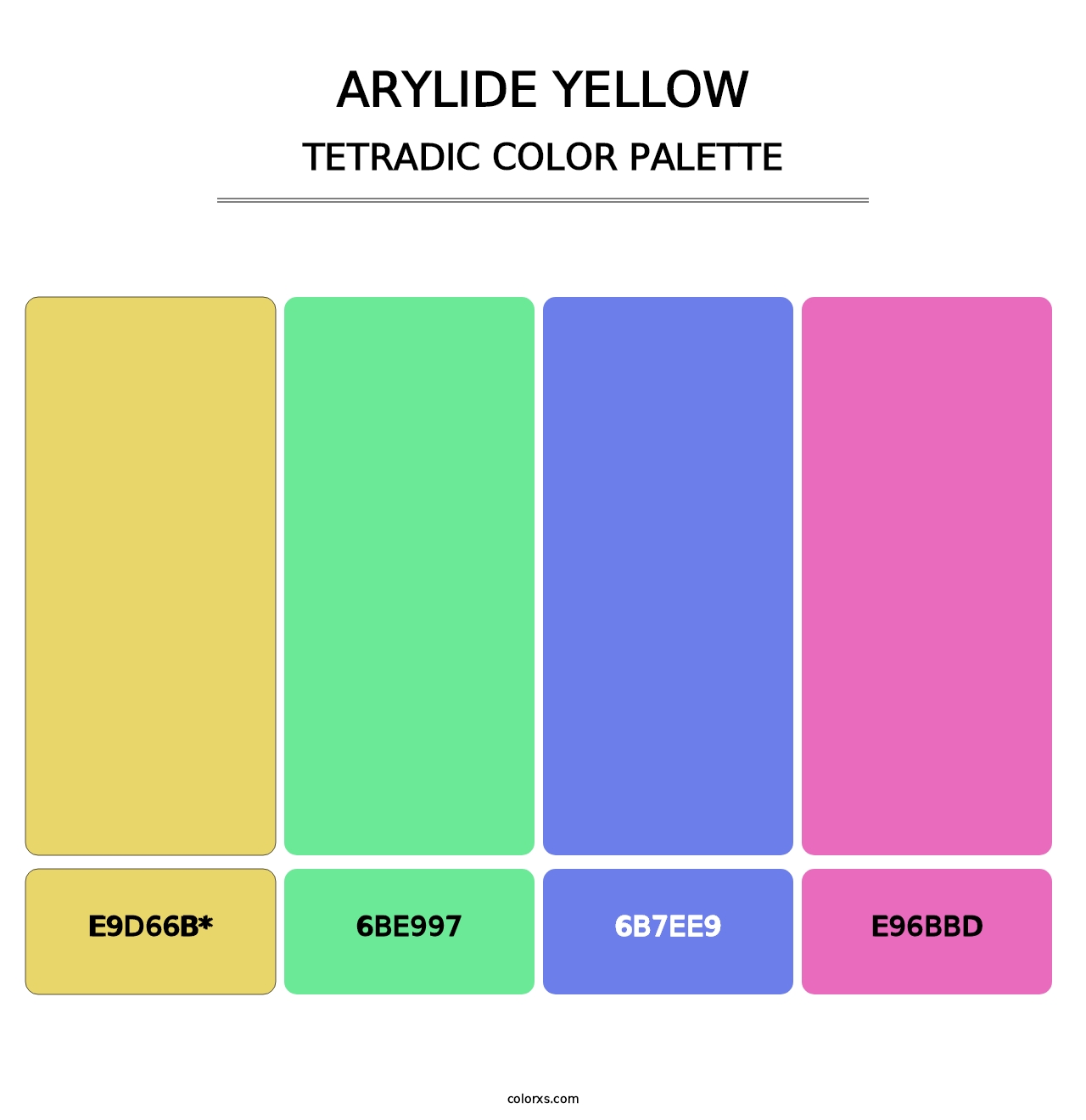 Arylide Yellow - Tetradic Color Palette