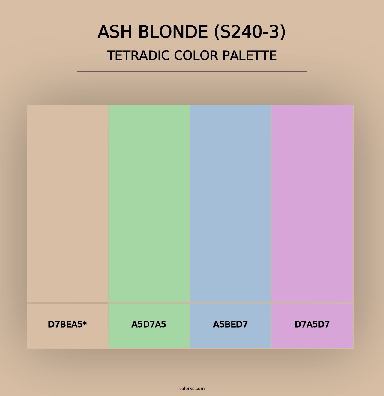 Ash Blonde (S240-3) - Tetradic Color Palette