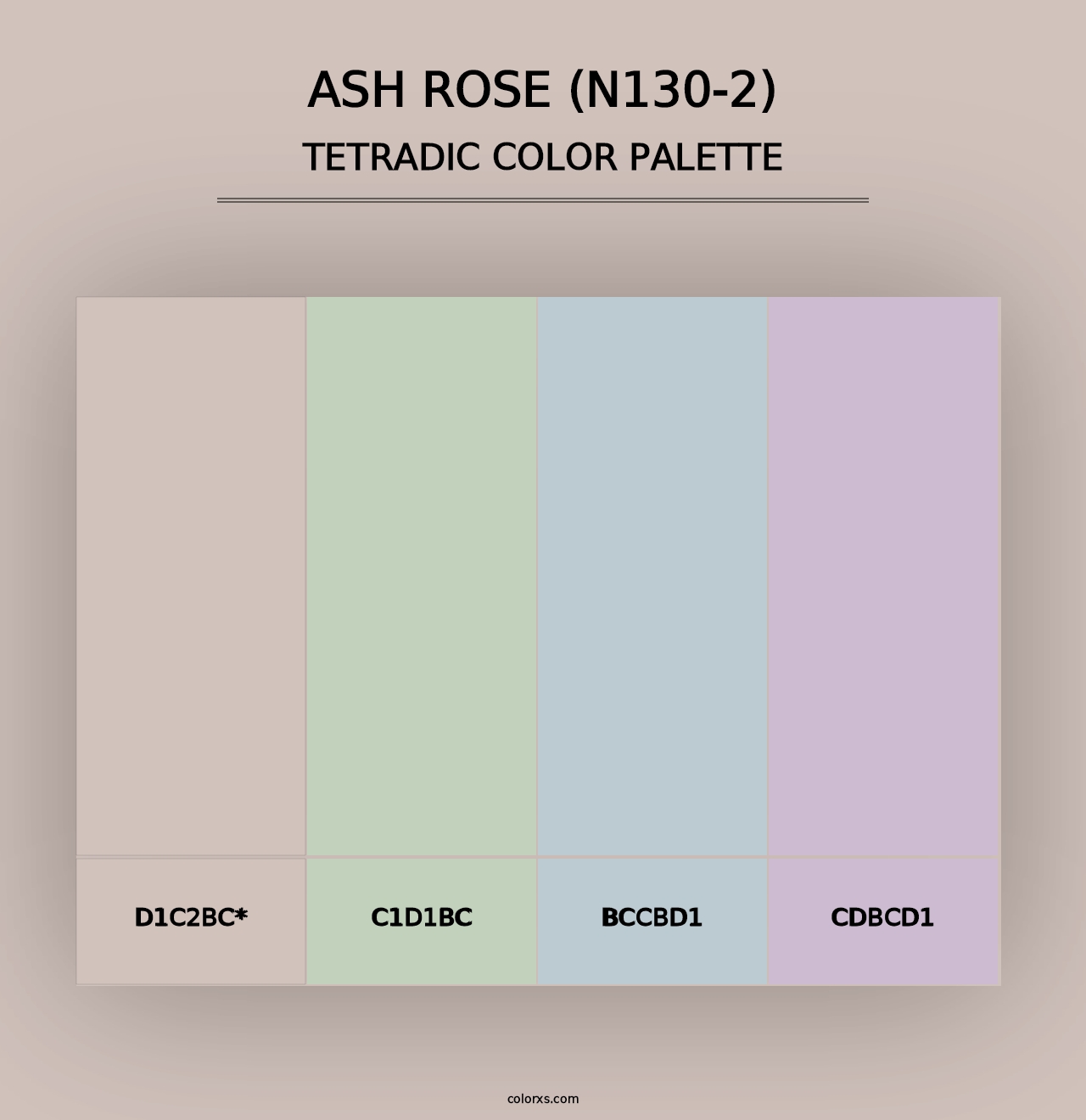 Ash Rose (N130-2) - Tetradic Color Palette