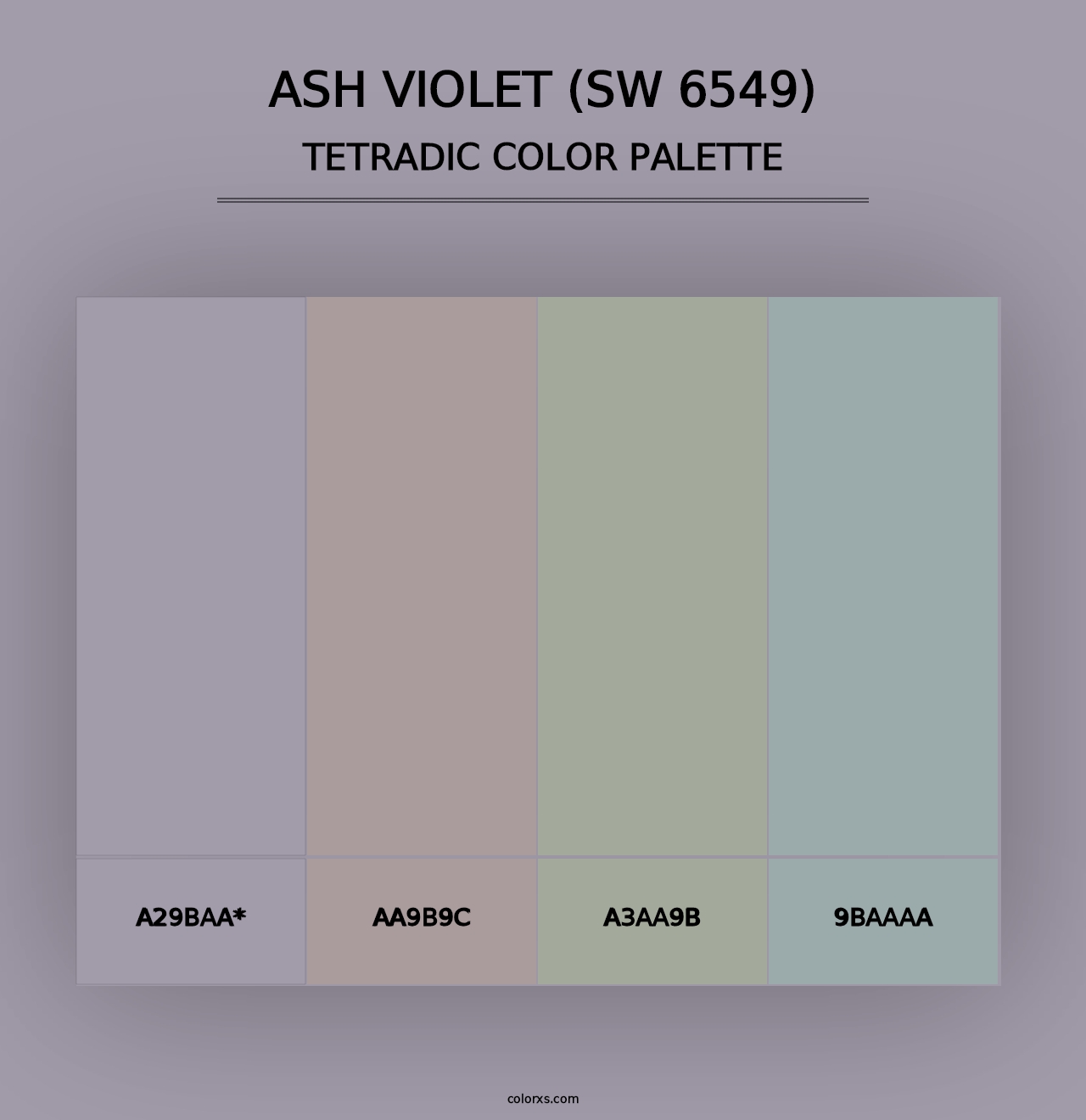 Ash Violet (SW 6549) - Tetradic Color Palette