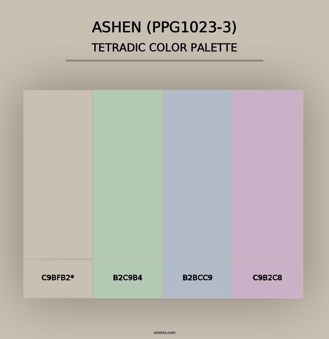 Ashen (PPG1023-3) - Tetradic Color Palette