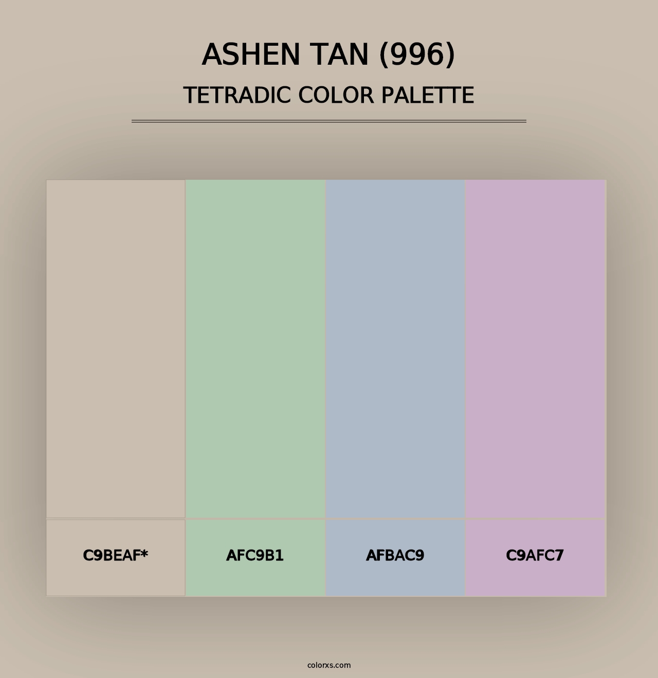 Ashen Tan (996) - Tetradic Color Palette