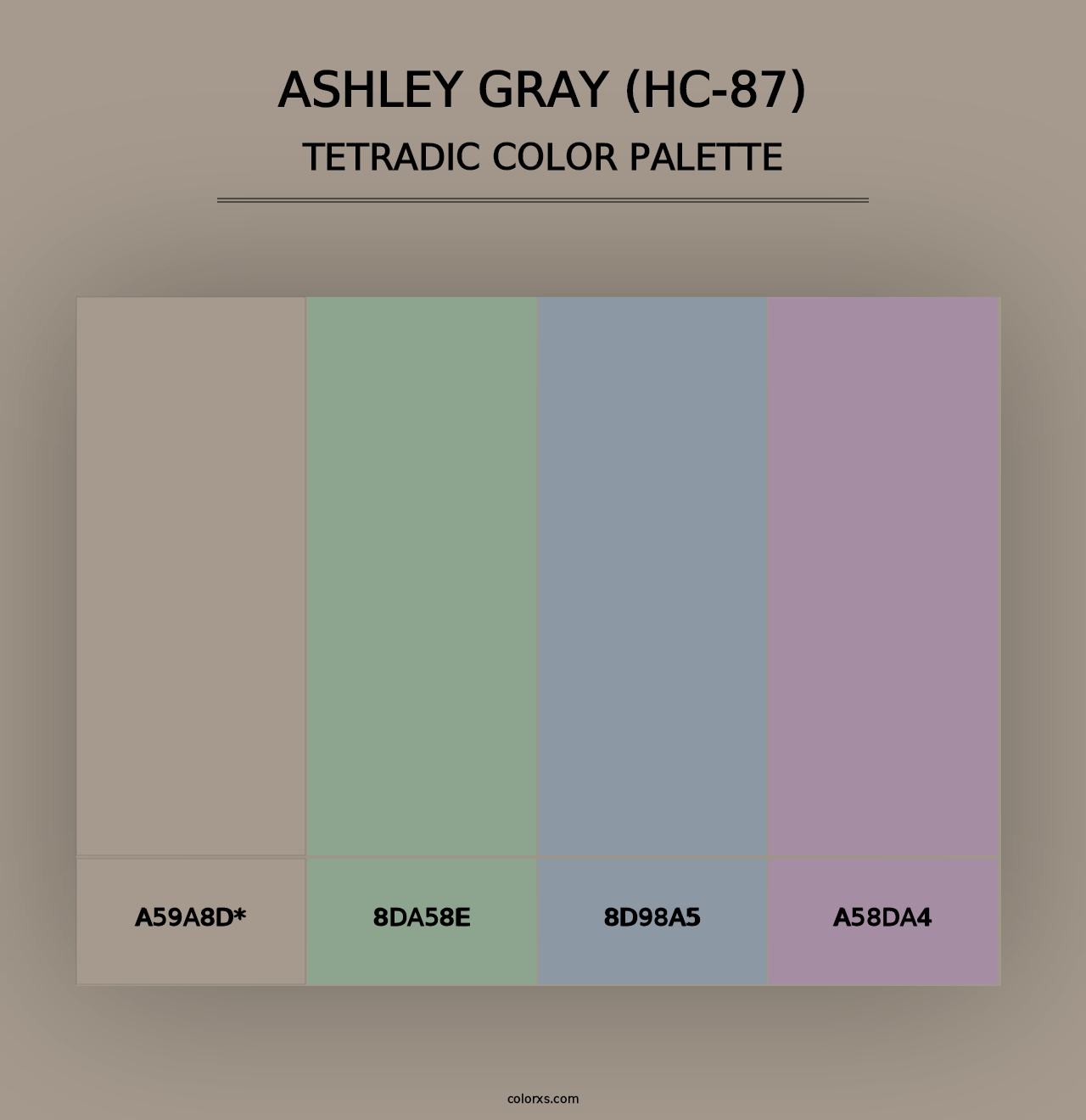 Ashley Gray (HC-87) - Tetradic Color Palette