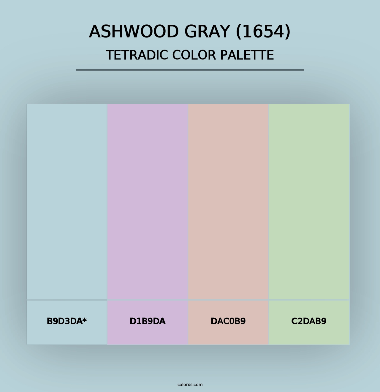 Ashwood Gray (1654) - Tetradic Color Palette