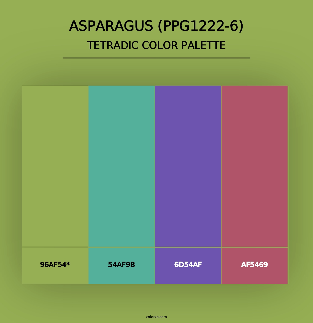 Asparagus (PPG1222-6) - Tetradic Color Palette