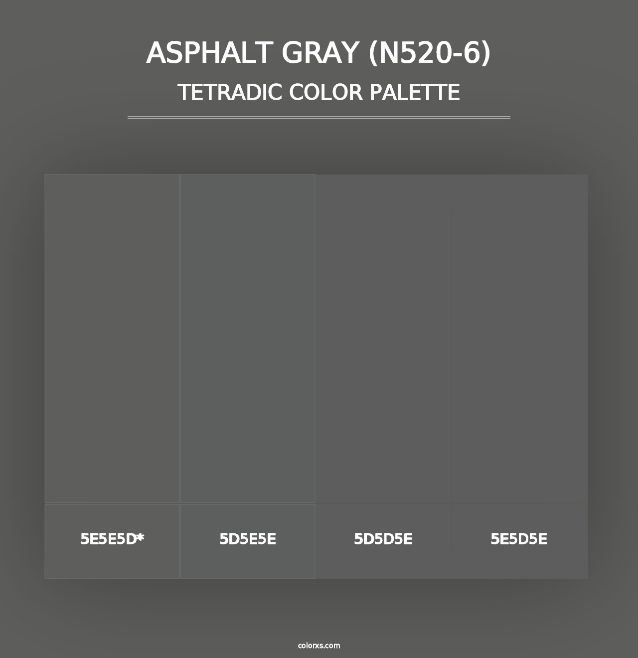 Asphalt Gray (N520-6) - Tetradic Color Palette