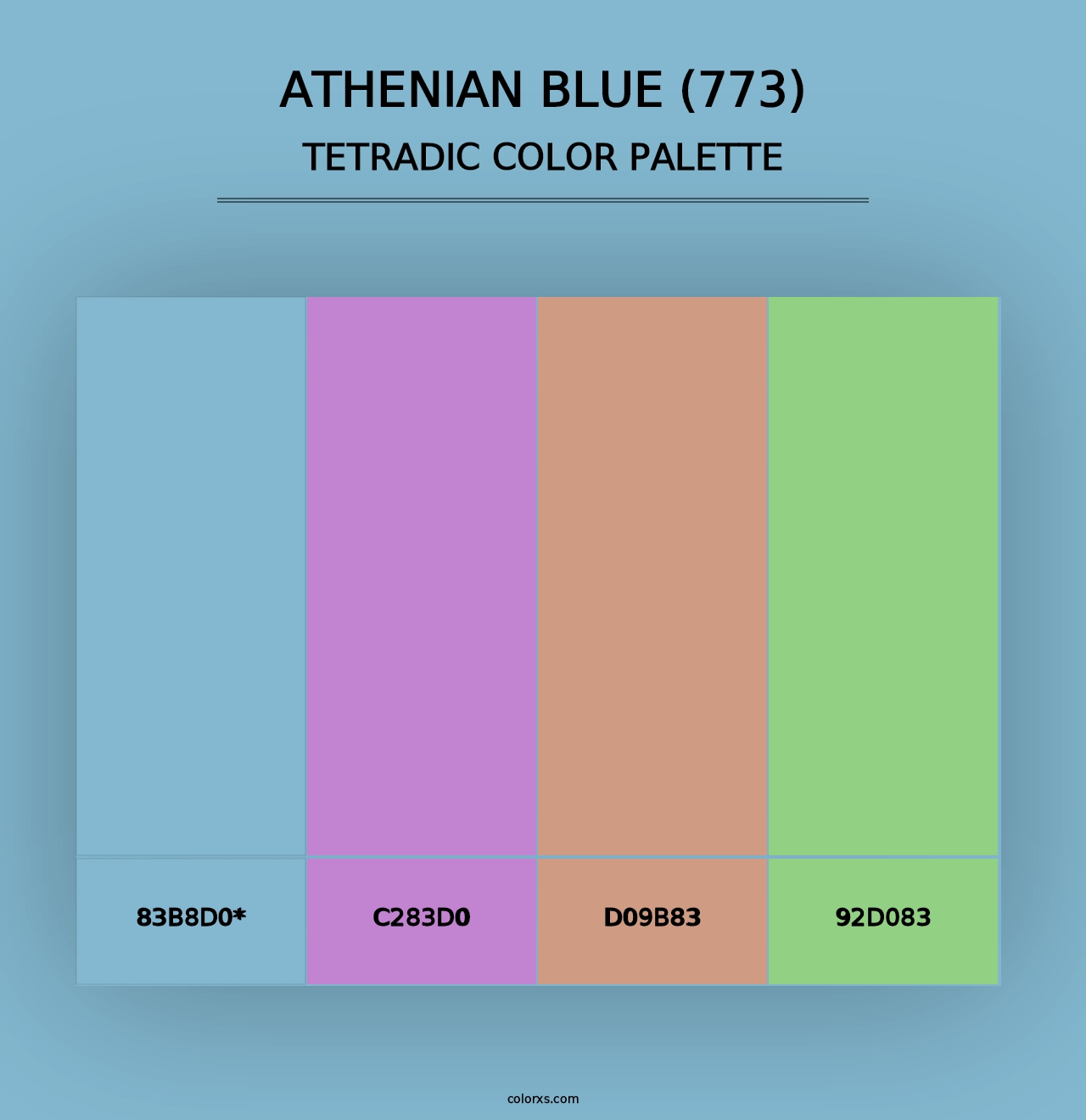 Athenian Blue (773) - Tetradic Color Palette