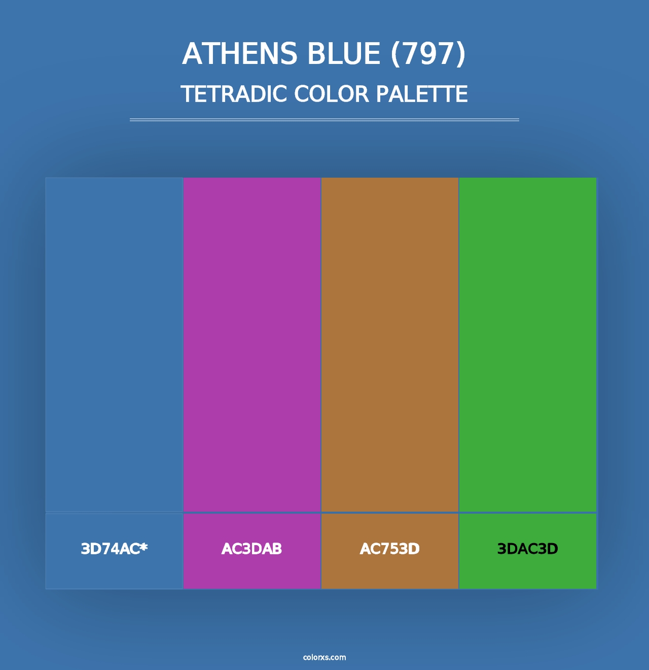 Athens Blue (797) - Tetradic Color Palette