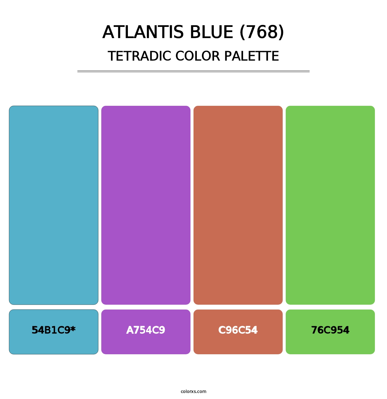 Atlantis Blue (768) - Tetradic Color Palette