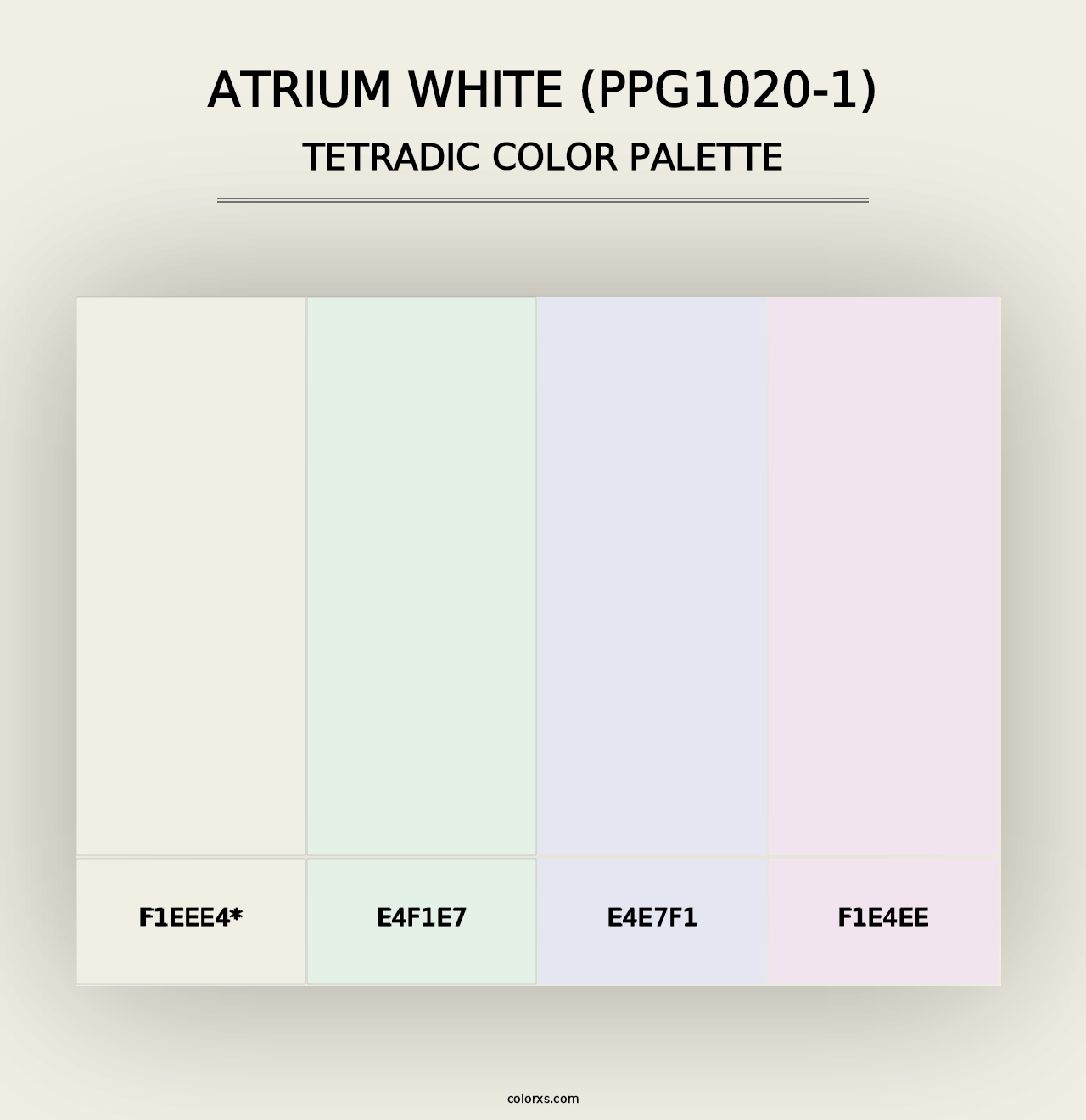 Atrium White (PPG1020-1) - Tetradic Color Palette