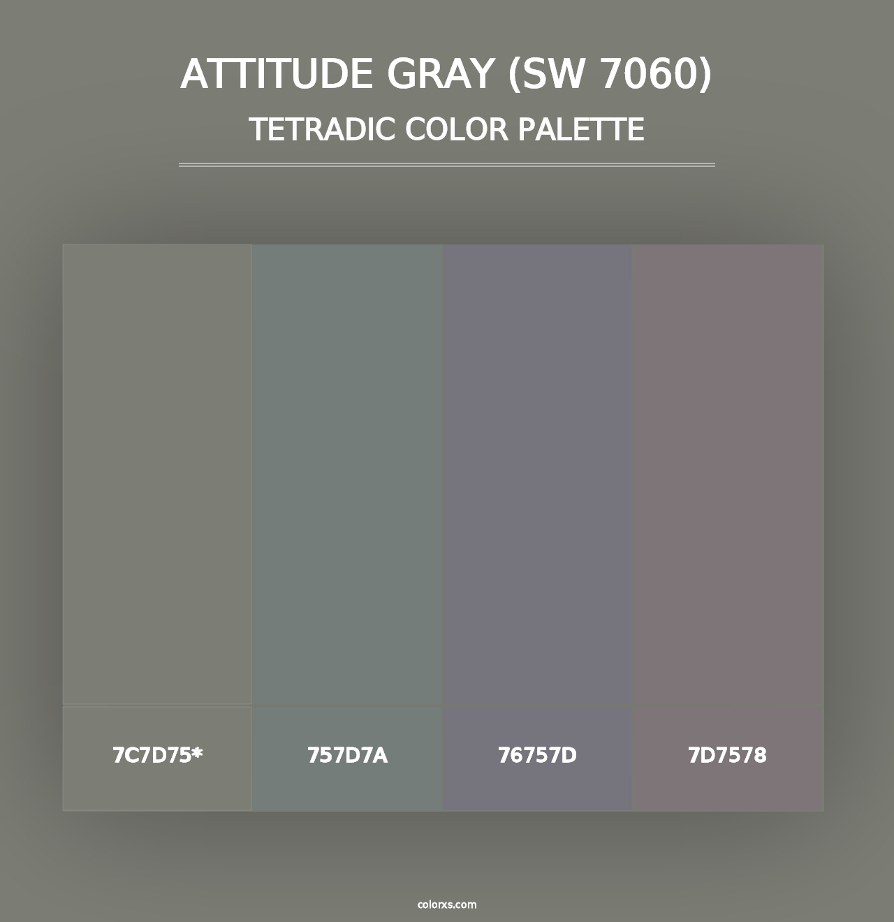 Attitude Gray (SW 7060) - Tetradic Color Palette