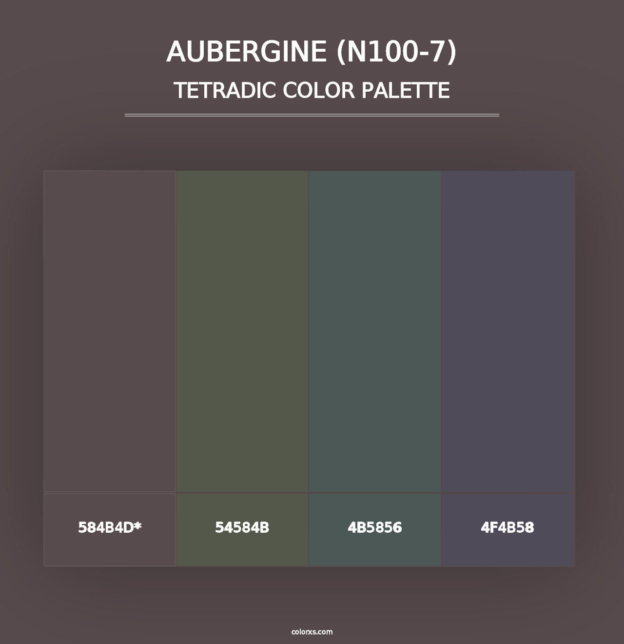 Aubergine (N100-7) - Tetradic Color Palette