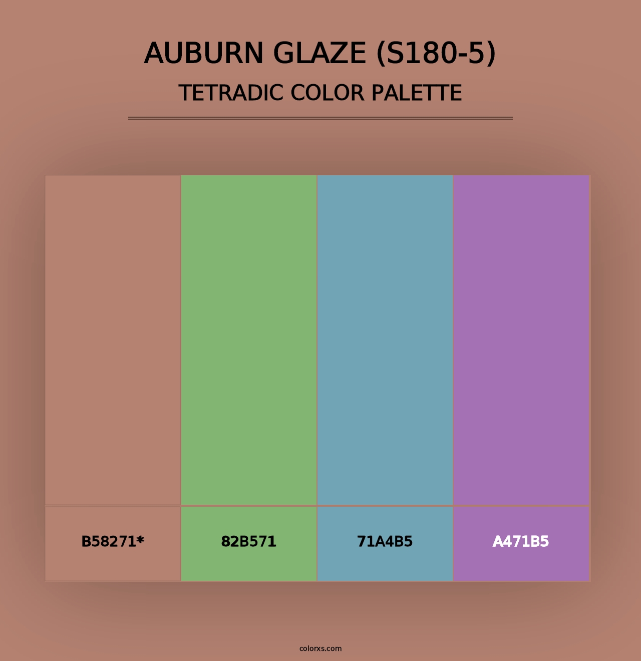 Auburn Glaze (S180-5) - Tetradic Color Palette