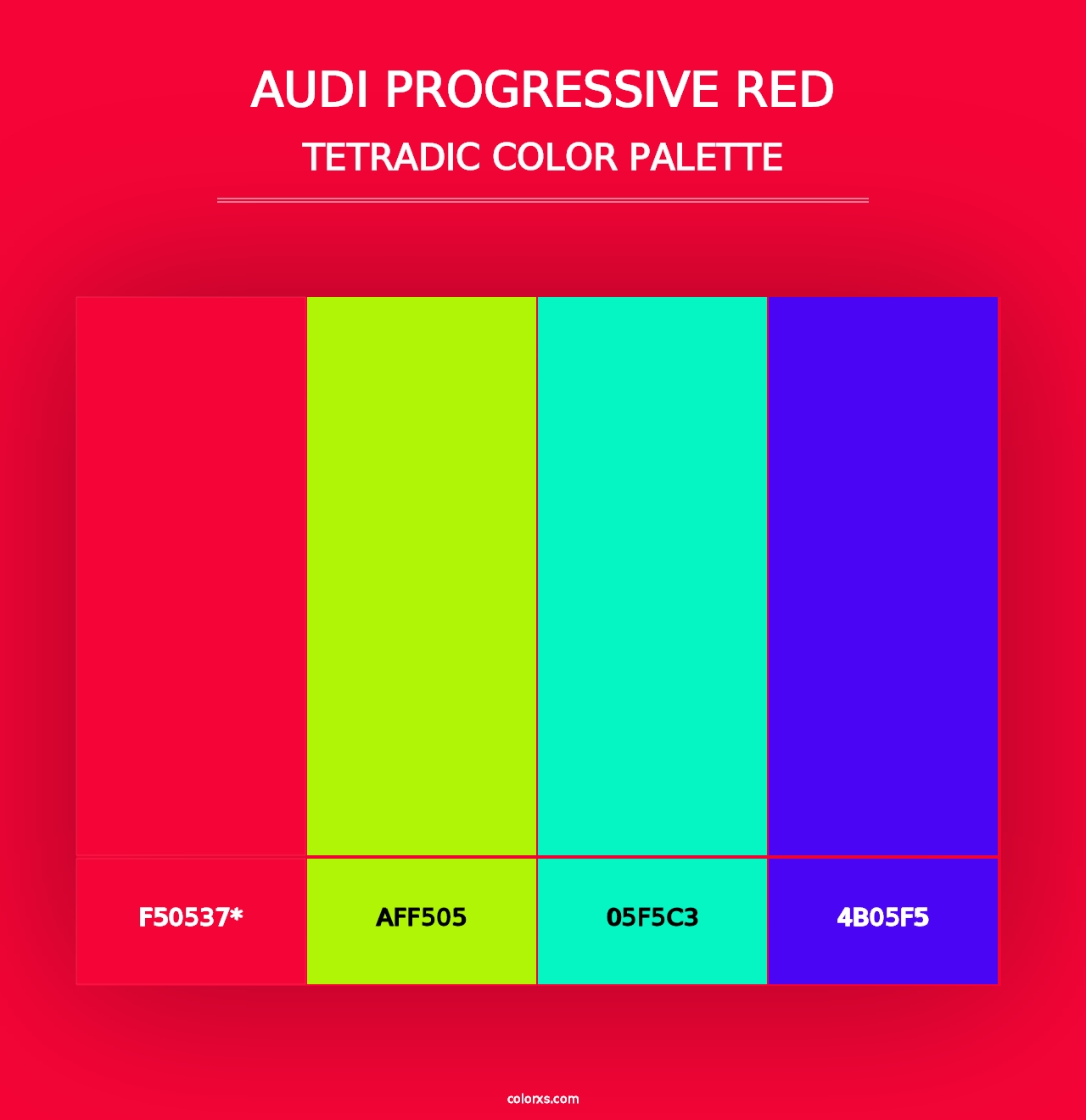 Audi Progressive Red - Tetradic Color Palette