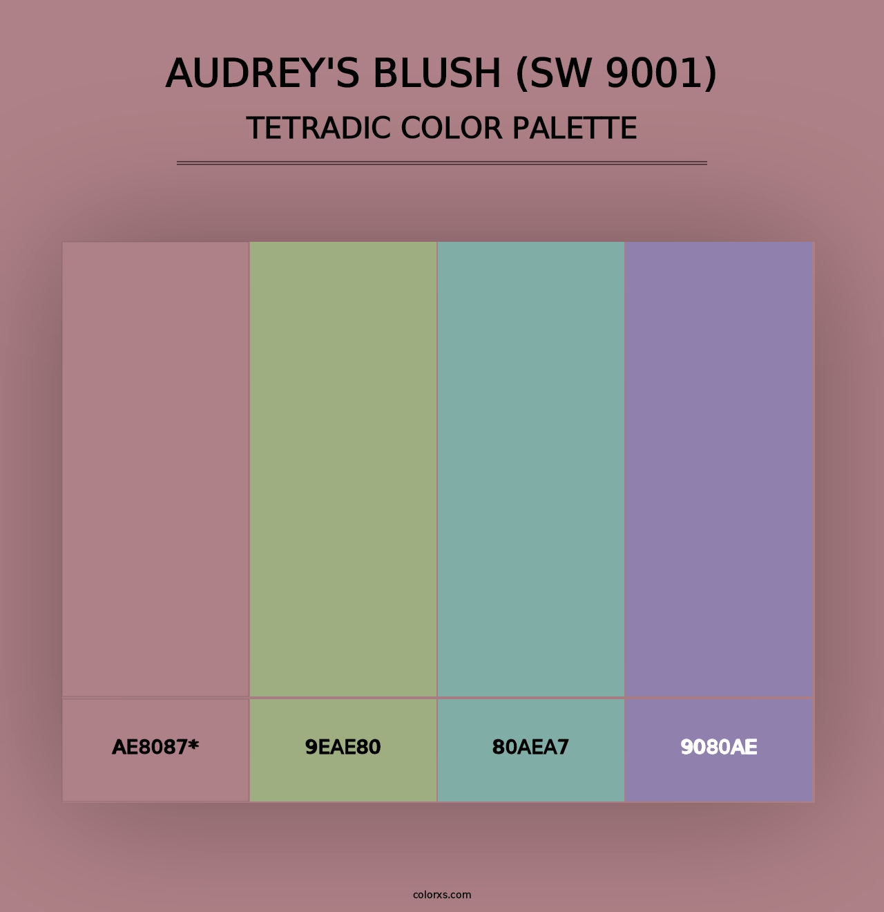 Audrey's Blush (SW 9001) - Tetradic Color Palette