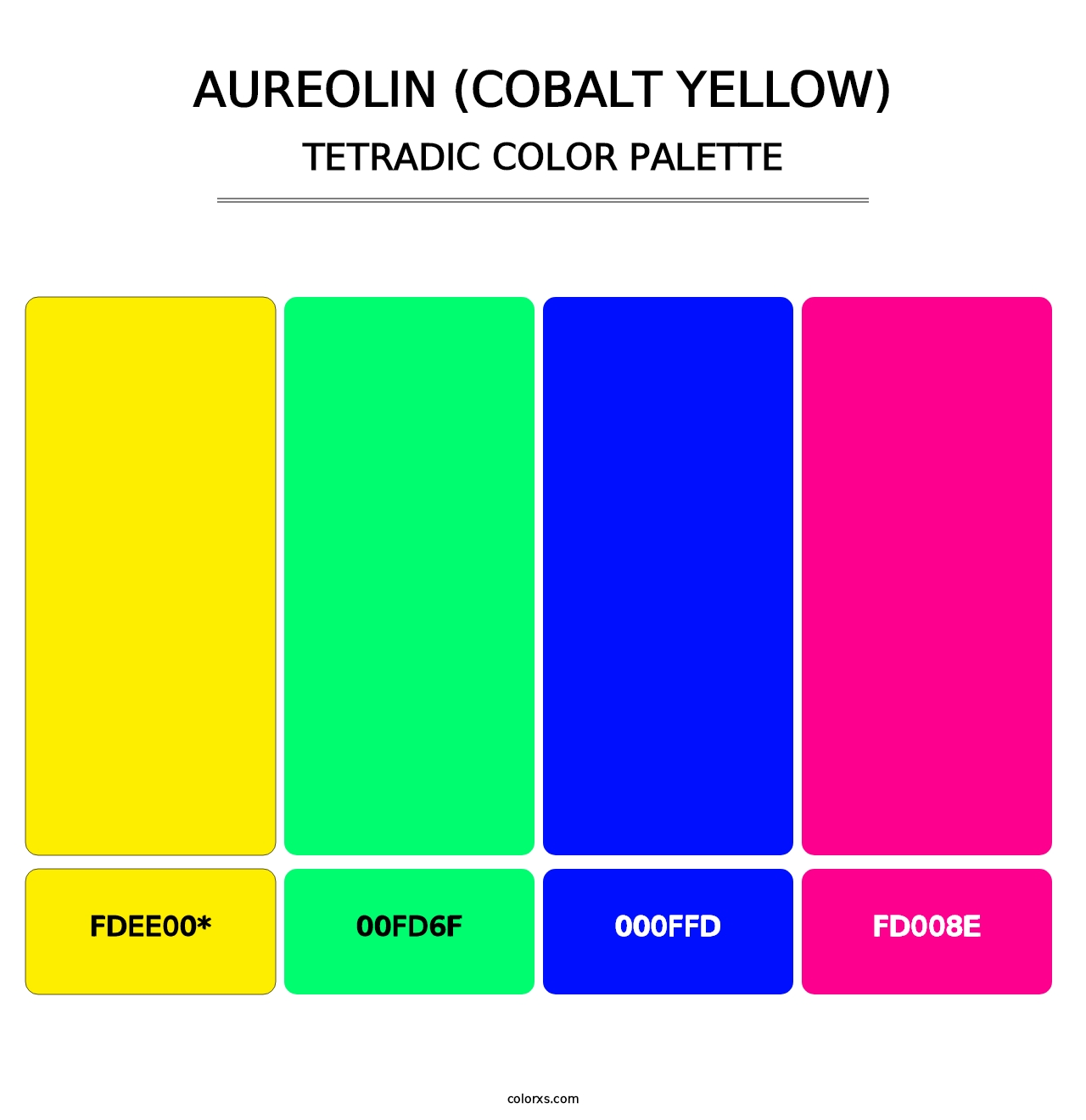 Aureolin (Cobalt Yellow) - Tetradic Color Palette