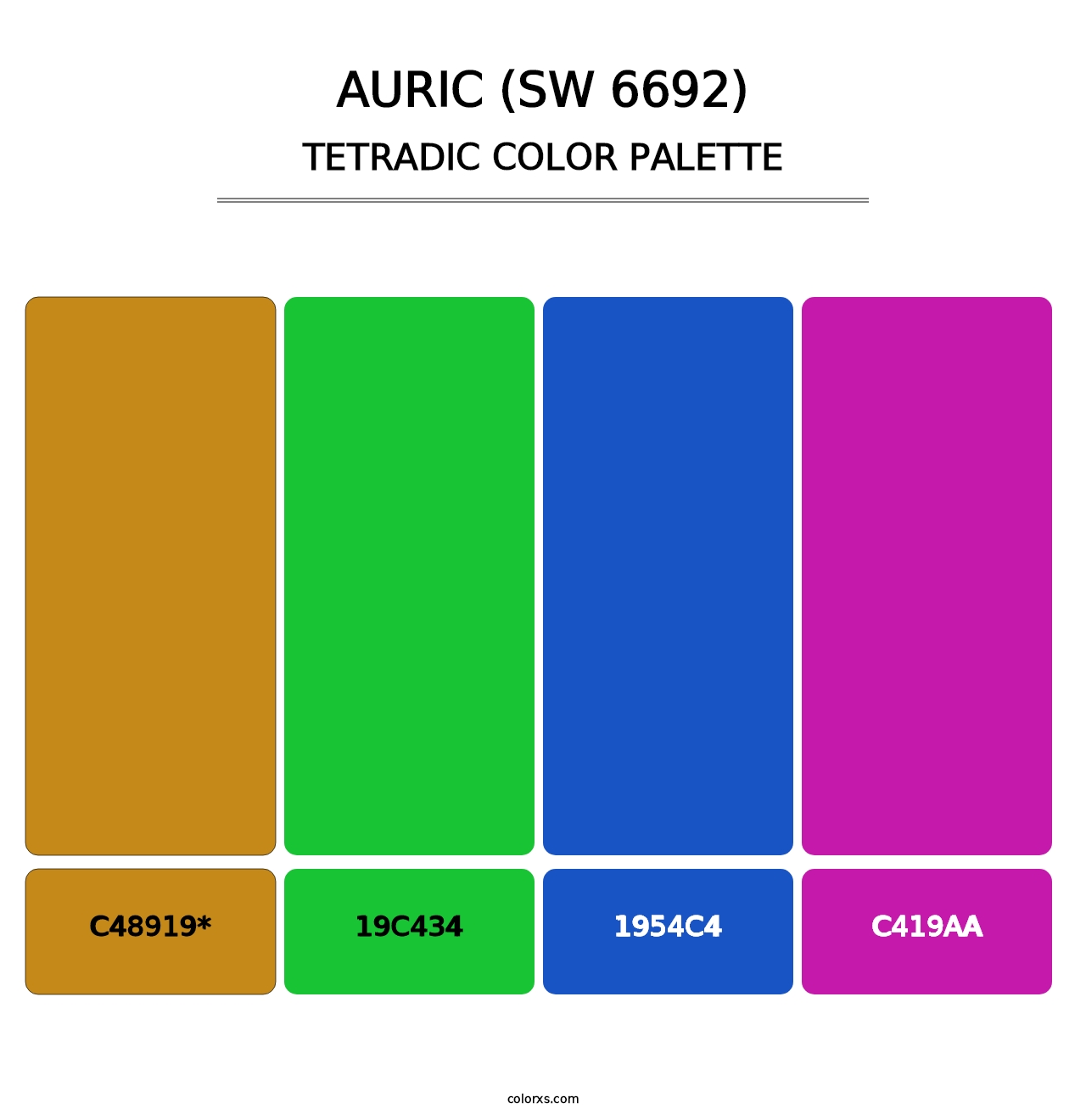 Auric (SW 6692) - Tetradic Color Palette