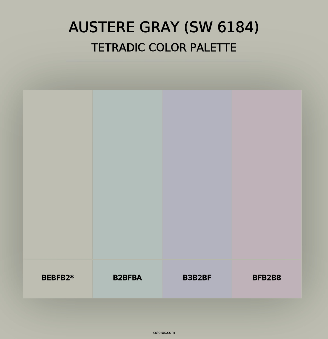 Austere Gray (SW 6184) - Tetradic Color Palette