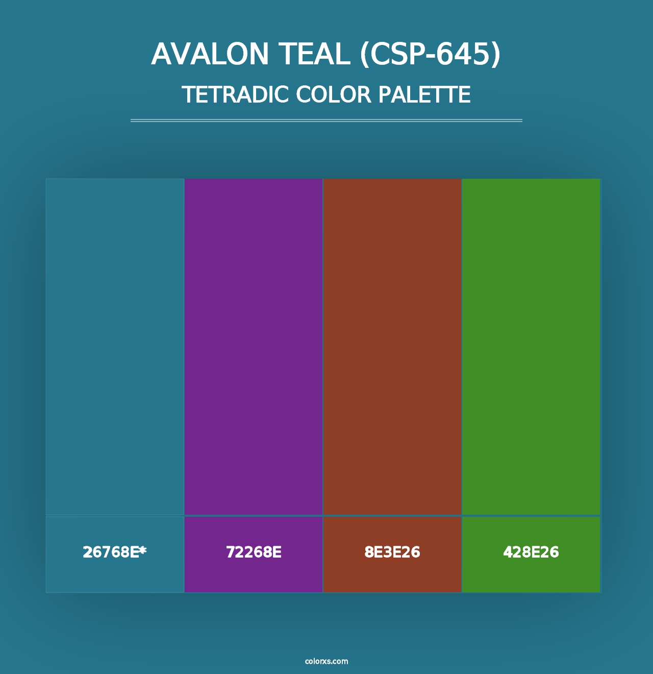 Avalon Teal (CSP-645) - Tetradic Color Palette