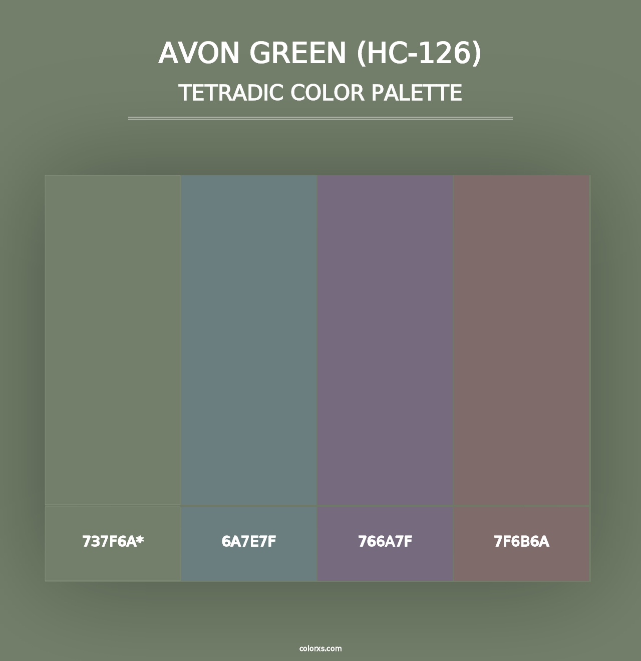 Avon Green (HC-126) - Tetradic Color Palette