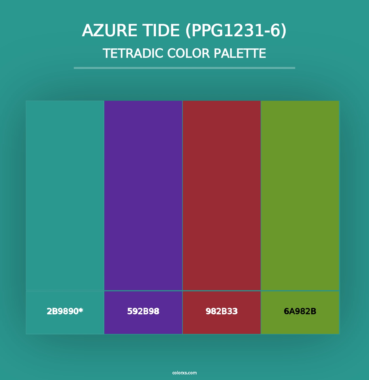 Azure Tide (PPG1231-6) - Tetradic Color Palette