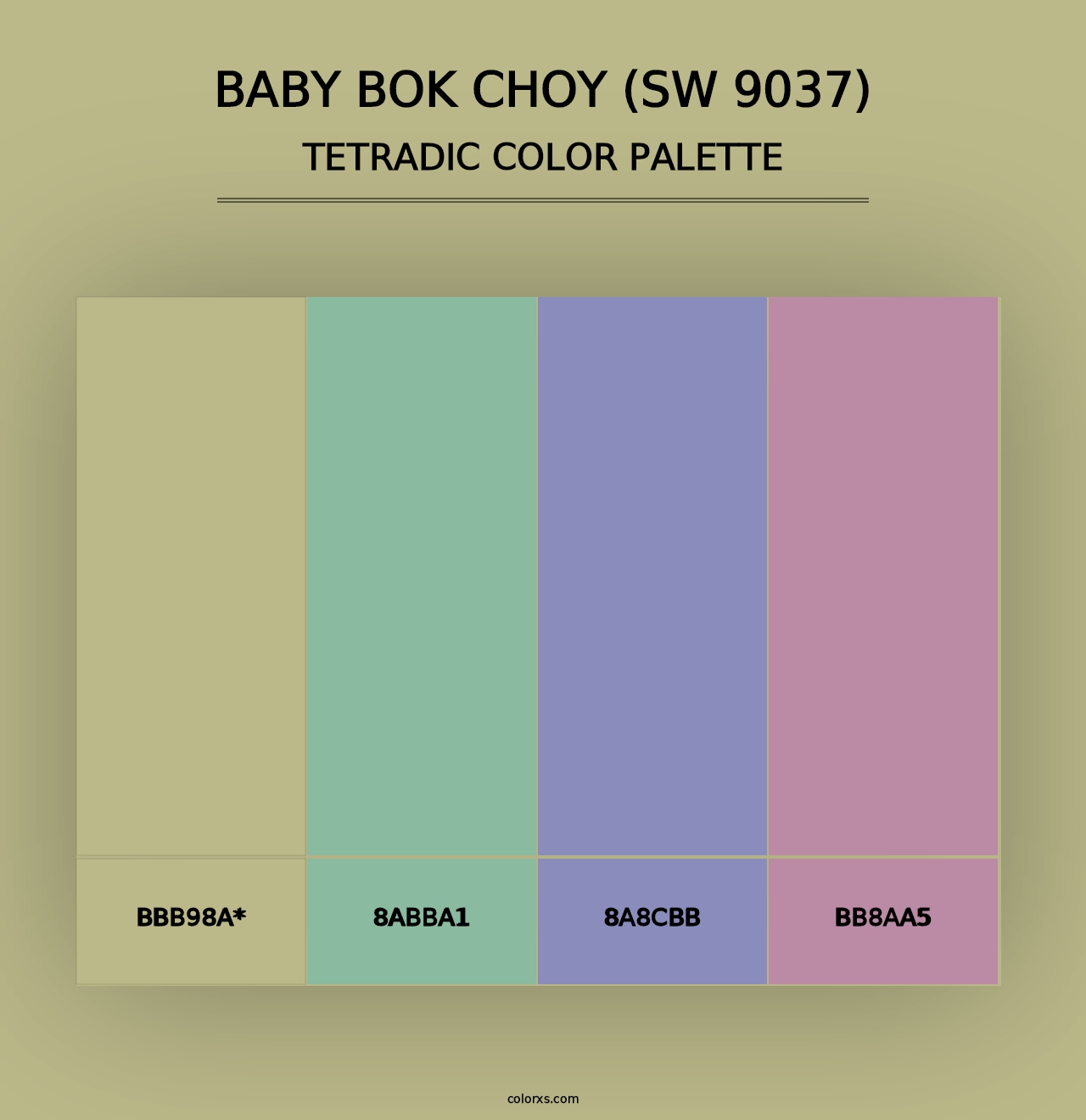 Baby Bok Choy (SW 9037) - Tetradic Color Palette