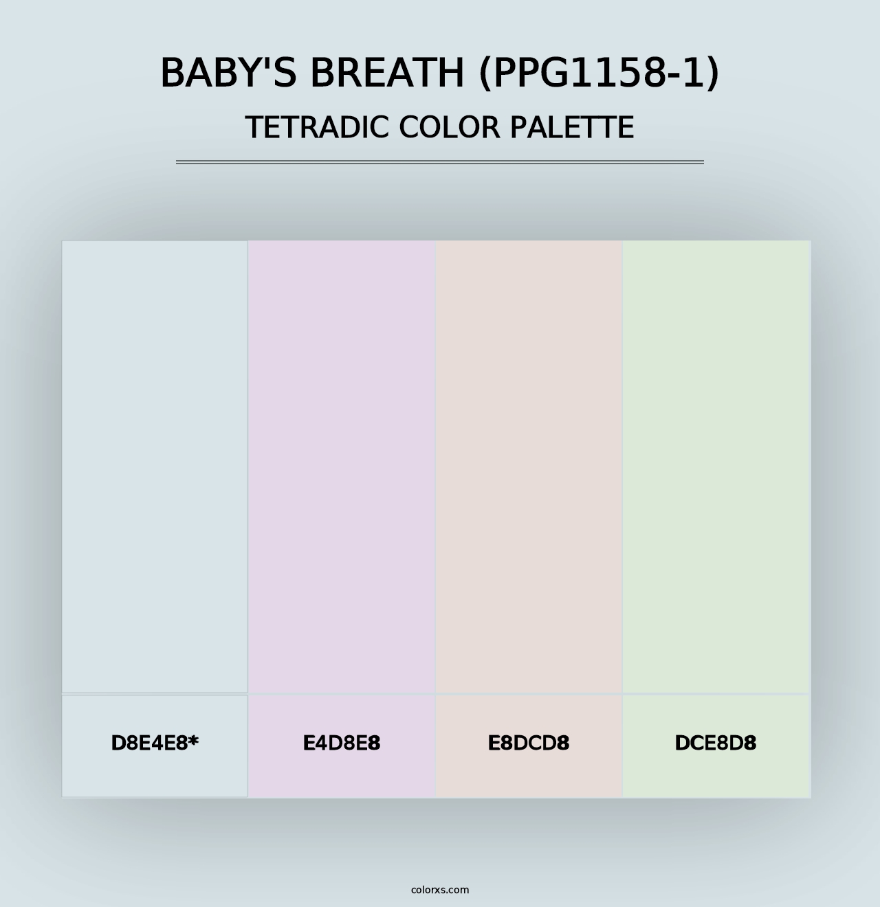 Baby's Breath (PPG1158-1) - Tetradic Color Palette