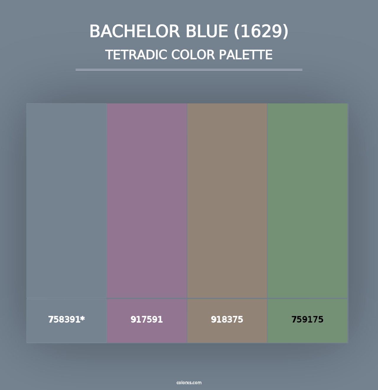 Bachelor Blue (1629) - Tetradic Color Palette