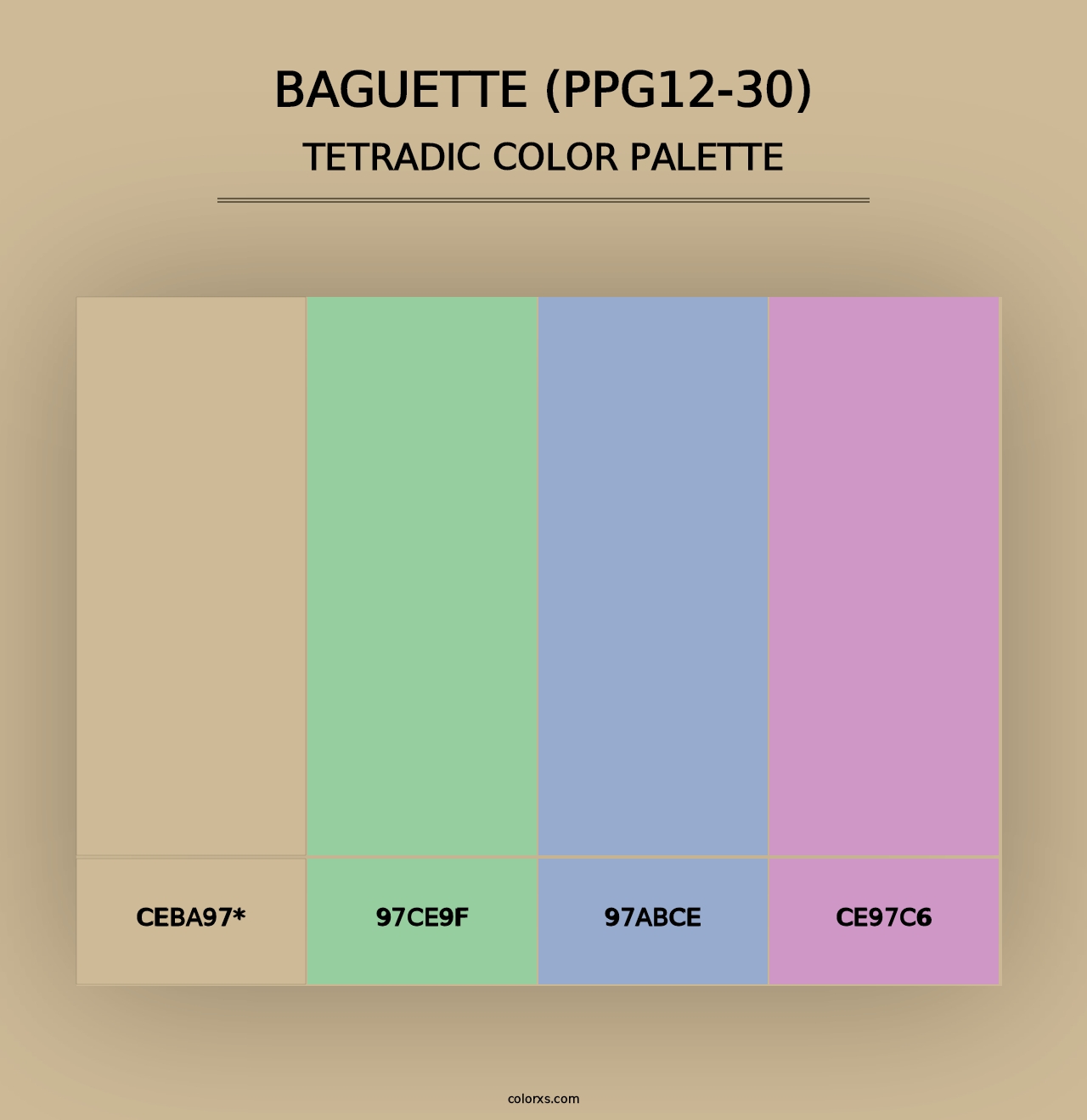 Baguette (PPG12-30) - Tetradic Color Palette