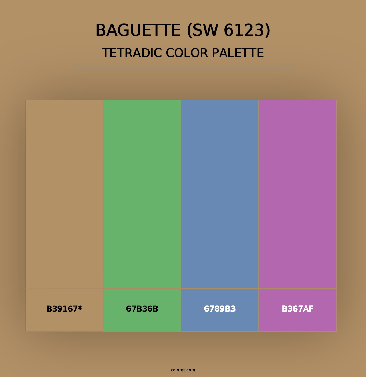 Baguette (SW 6123) - Tetradic Color Palette